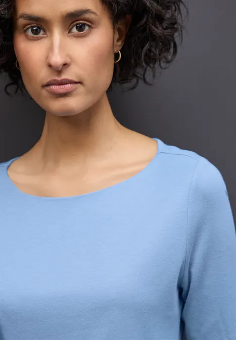 Basic shirt met lange mouwen null