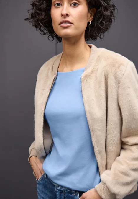 Basic shirt met lange mouwen null