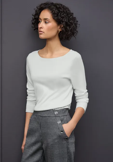 Basic shirt met lange mouwen null