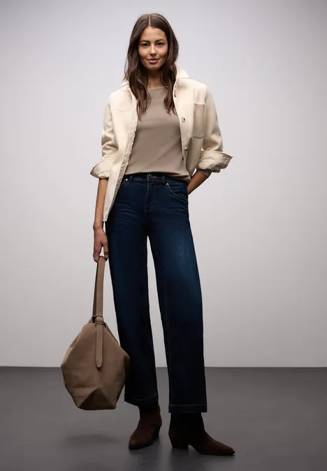 Basic Langarmshirt light terra mocha