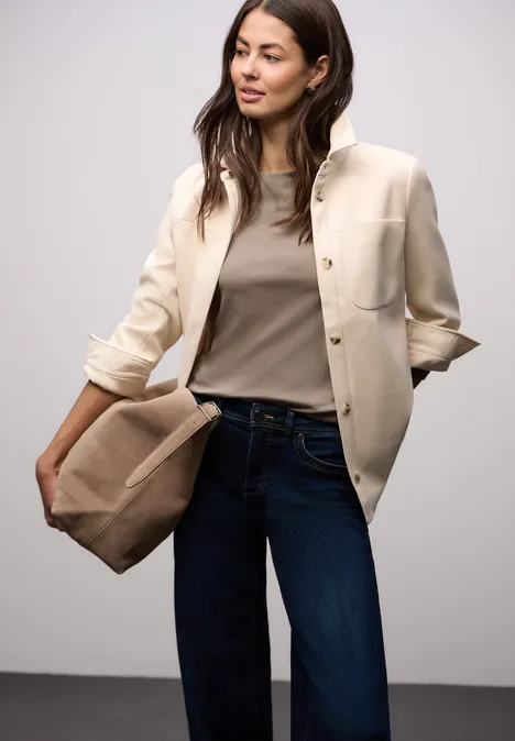 Basic Langarmshirt light terra mocha