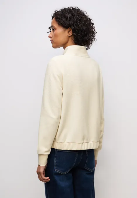 Strukturjacke mit Zipper soft beige