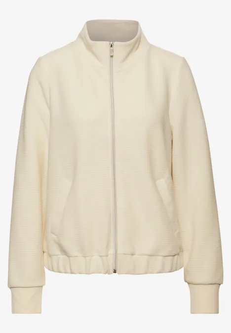 Strukturjacke mit Zipper soft beige