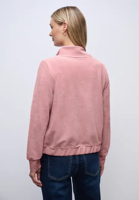Strukturjacke mit Zipper powder pink