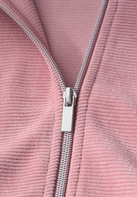 Strukturjacke mit Zipper powder pink