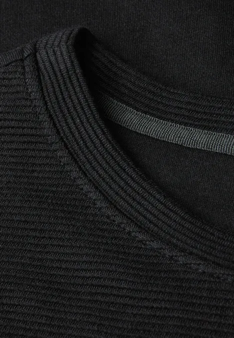 T-shirt à structure mixte Black