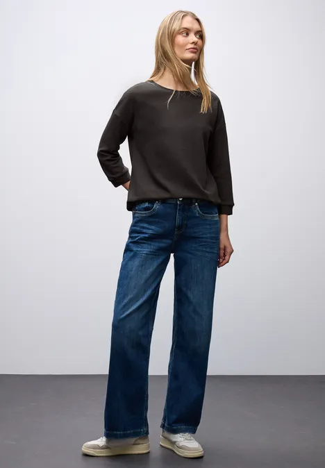 T-shirt à structure mixte darkest brown