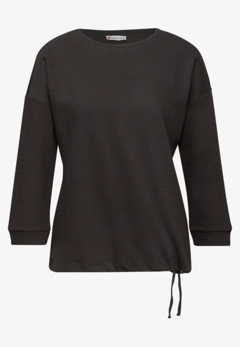 T-shirt à structure mixte darkest brown