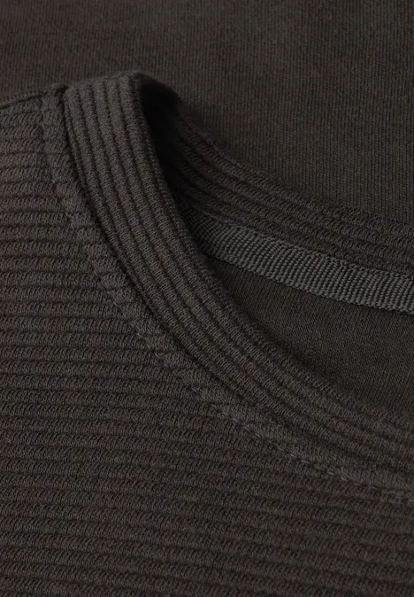 T-shirt à structure mixte darkest brown