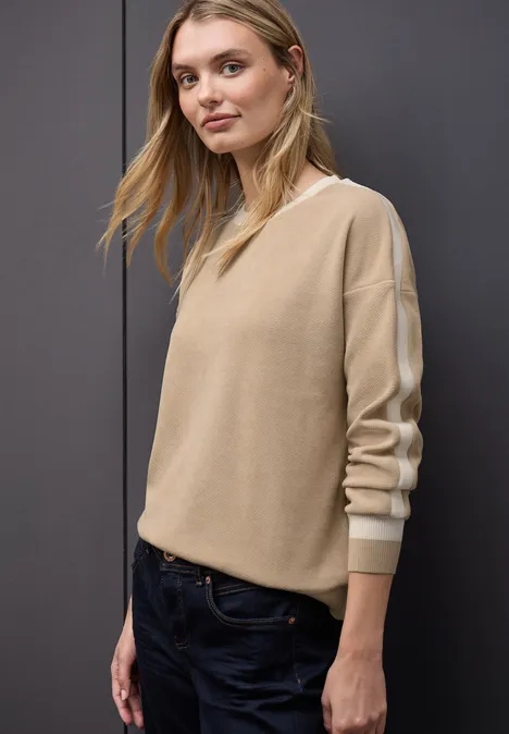 Softes Strukturshirt sanded beige