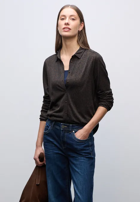 Leo-Shirt im Tunika-Shirt darkest brown