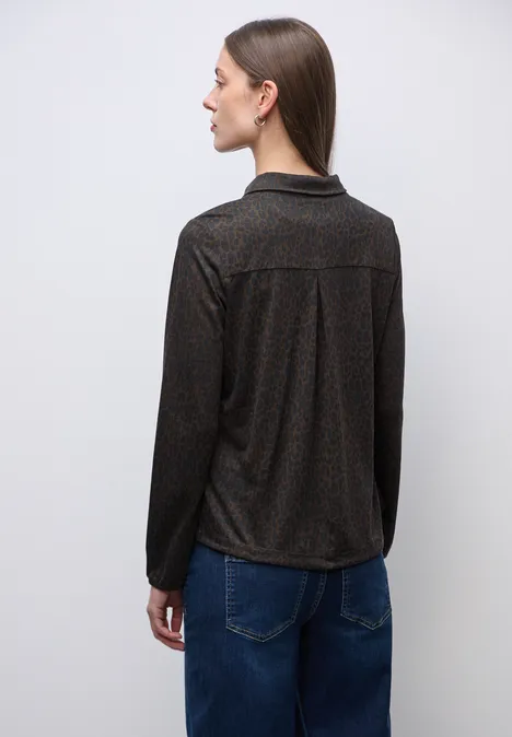 Leo-Shirt im Tunika-Shirt darkest brown