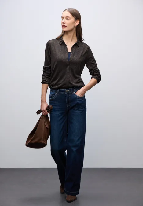 Leo-Shirt im Tunika-Shirt darkest brown