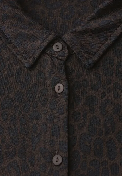 Leo-Shirt im Tunika-Shirt darkest brown
