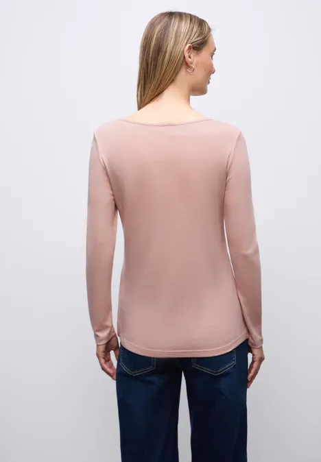 Basic Langarmshirt faded rose
