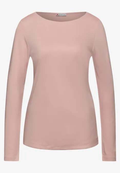 Basic Langarmshirt faded rose