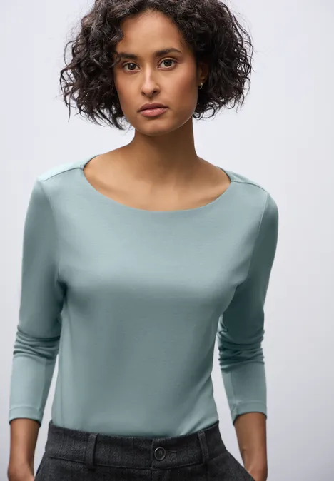 Basic Langarmshirt arona blue