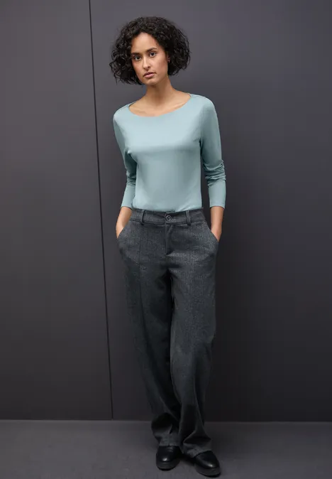 Basic Langarmshirt arona blue