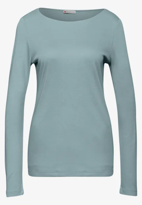 Basic Langarmshirt arona blue