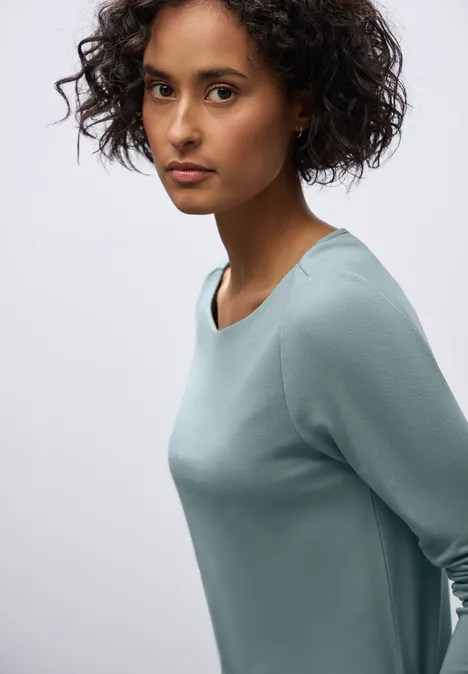 Basic Langarmshirt arona blue