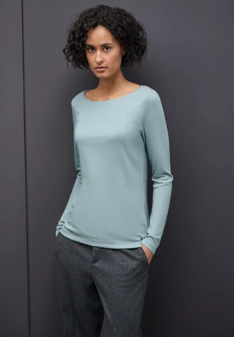 Basic Langarmshirt arona blue