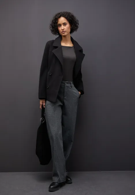 Basic Langarmshirt darkest brown