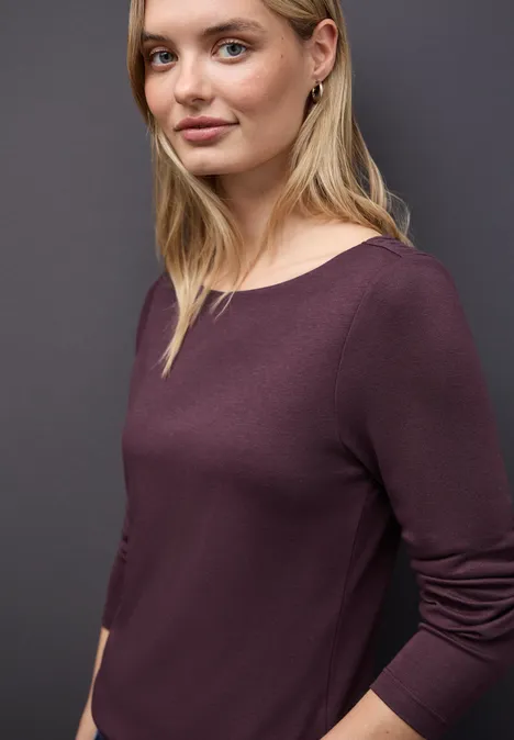 Basic Langarmshirt jazz berry