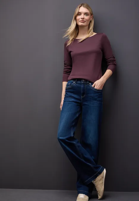 Basic Langarmshirt jazz berry