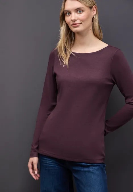 Basic Langarmshirt jazz berry