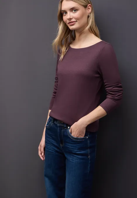 Basic Langarmshirt jazz berry