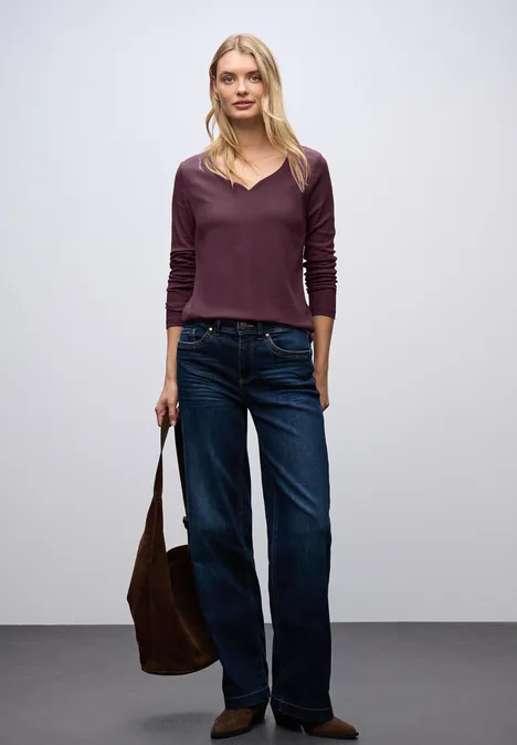 Shirt met hartvormige halslijn Jazz Berry