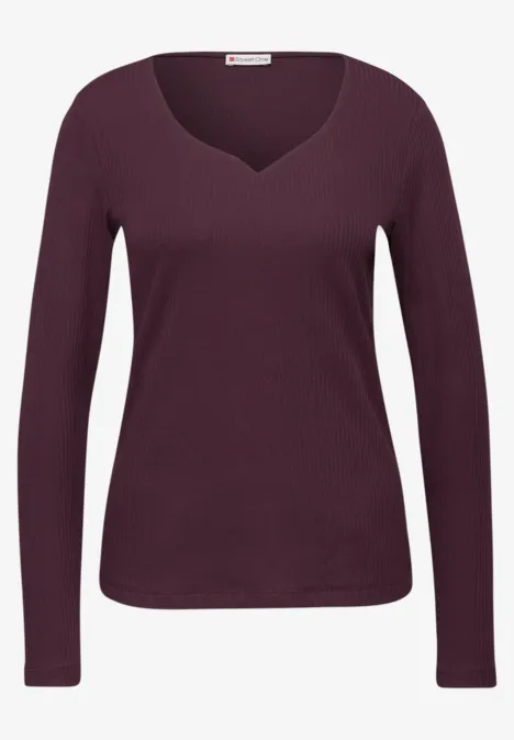 Shirt met hartvormige halslijn Jazz Berry