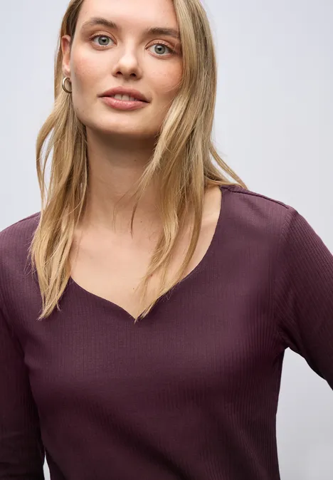 Shirt met hartvormige halslijn Jazz Berry