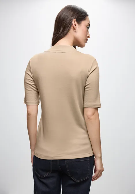 Shirt mit Cut-Out Detail sanded beige