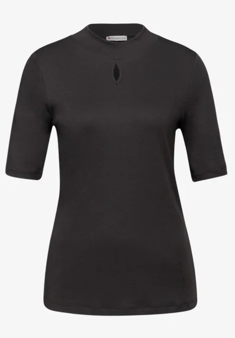 Shirt mit Cut-Out Detail darkest brown