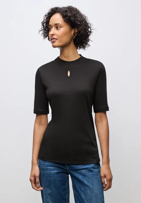 Shirt mit Cut-Out Detail darkest brown