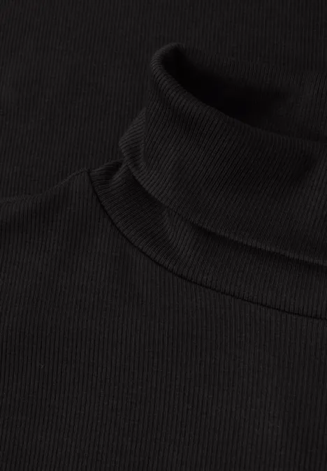 Basic Rollkragenshirt Black