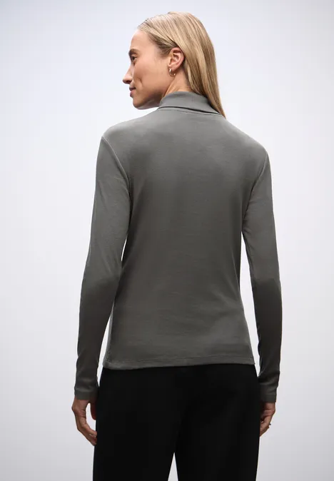 Basic Rollkragenshirt gravel grey