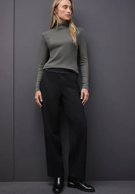 Basic Rollkragenshirt gravel grey