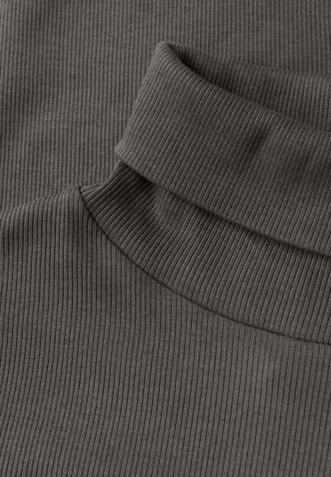 Basic Rollkragenshirt gravel grey