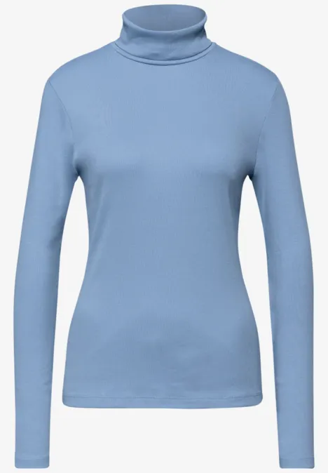 Basic Rollkragenshirt frosted blue