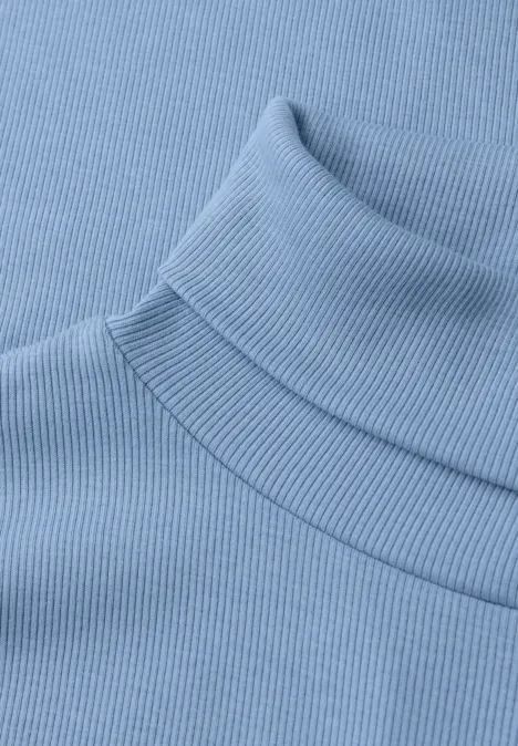 Basic Rollkragenshirt frosted blue