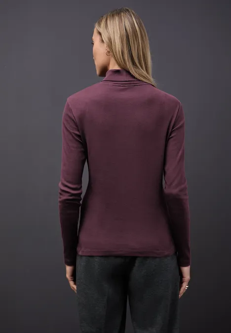 Basic Rollkragenshirt jazz berry