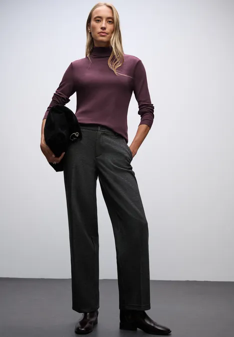 Basic Rollkragenshirt jazz berry