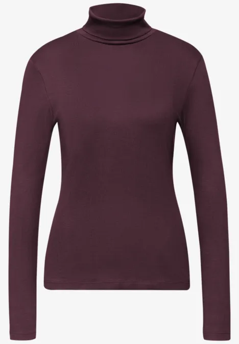 Basic Rollkragenshirt jazz berry