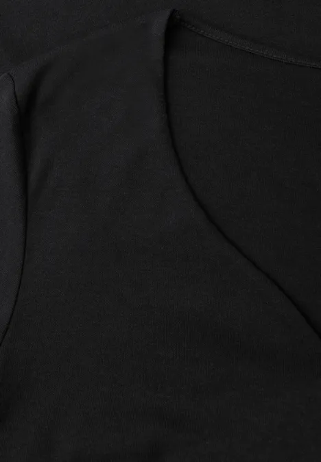 Shirt mit Herzausschnitt Black