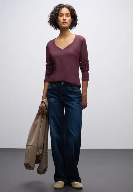 Shirt mit Herzausschnitt jazz berry