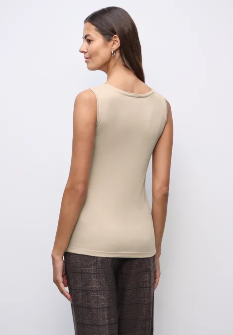 Top mit Knopfdetail cotton beige Top mit Knopfdetail cotton beige