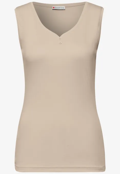 Top mit Knopfdetail cotton beige Top mit Knopfdetail cotton beige