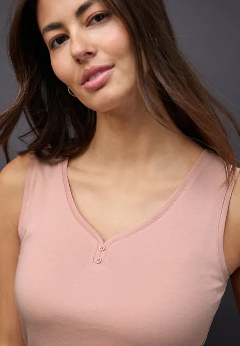 Top mit Knopfdetail faded rose Top mit Knopfdetail faded rose